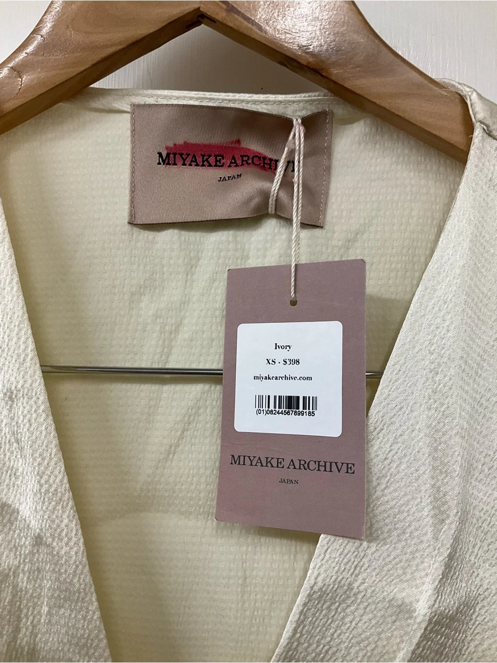 Miyake Archive Cream Satin Cutout Dress XS